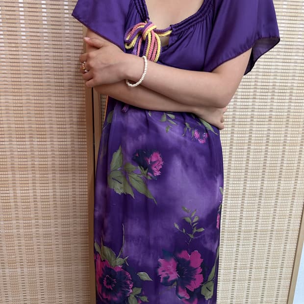purple flower onepiece
