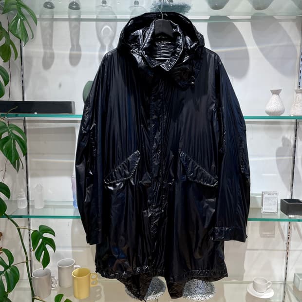 요지야마모토 뿌르옴므 quilted design hooded coat