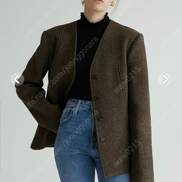 패브릭컬러지 패브릭컬리지 노카라 부클자켓