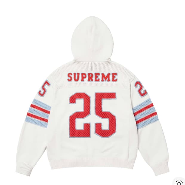 슈프림 스포츠 집업 후드 스웨터 화이트