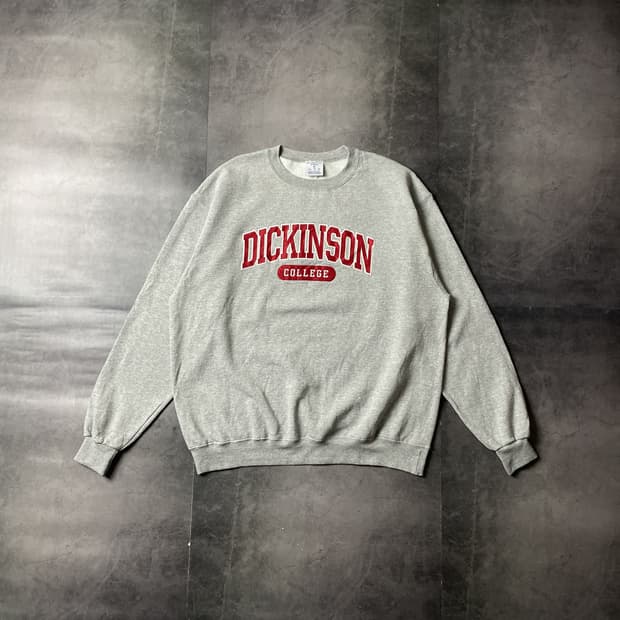 CHAMPION 챔피온 빈티지 라이트 그레이 기모 맨투맨 A00562