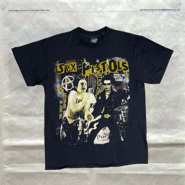 섹스 피스톨즈 (Sex Pistols) 양면 빅 그래픽 락 티셔츠