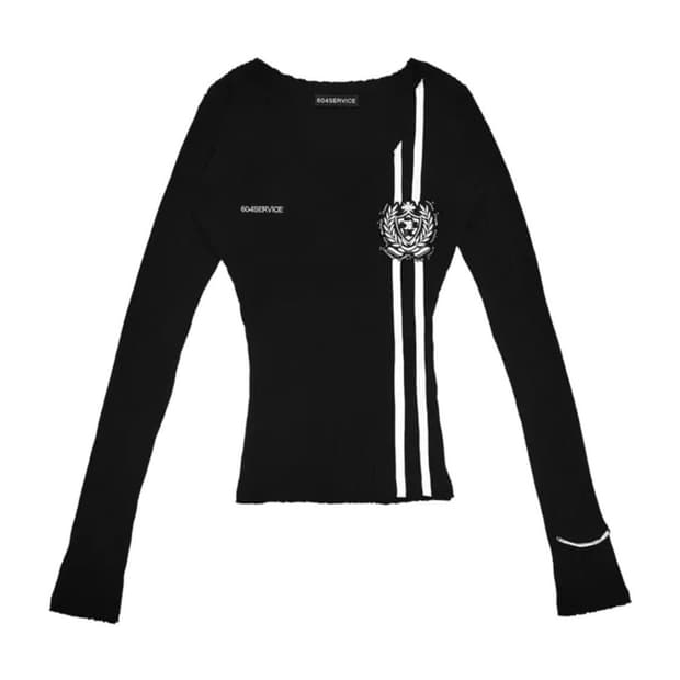 604service SCHOOL LOGO TRACK SWEATER