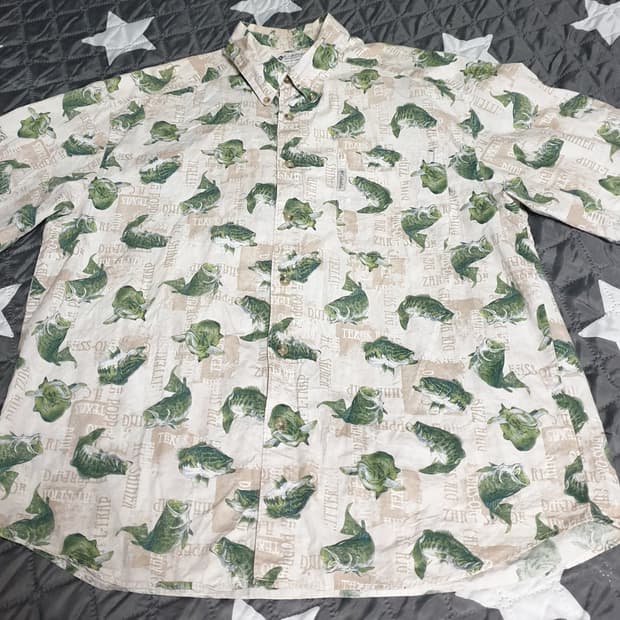 콜롬비아 00s 빈티지 패치드포켓 하와이안 셔츠 (L)