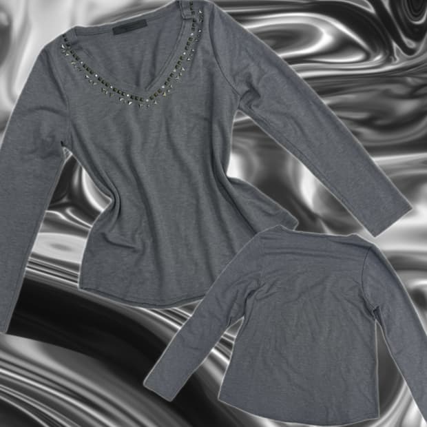 Ehyphenwold gallety 쇠맛 브이넥 락 펑크 긴팔 티셔츠