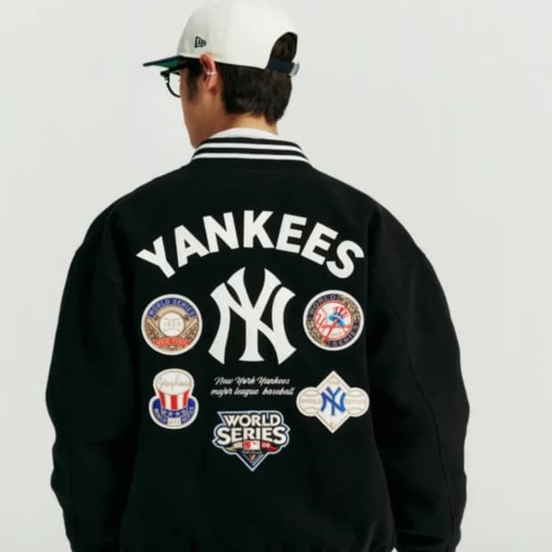 MLB 뉴욕양키스 월드시리즈 패치 스타디움 재킷 블랙 L