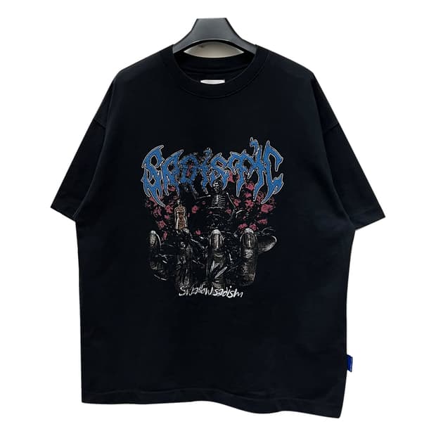 PURE 오버사이즈 빈티지 그래픽 반팔티 2XL급