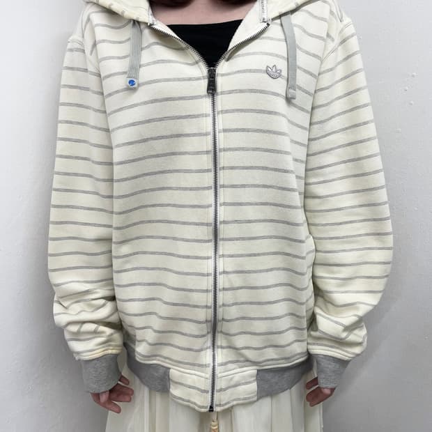 아디다스 너드 스트라이프 후드집업