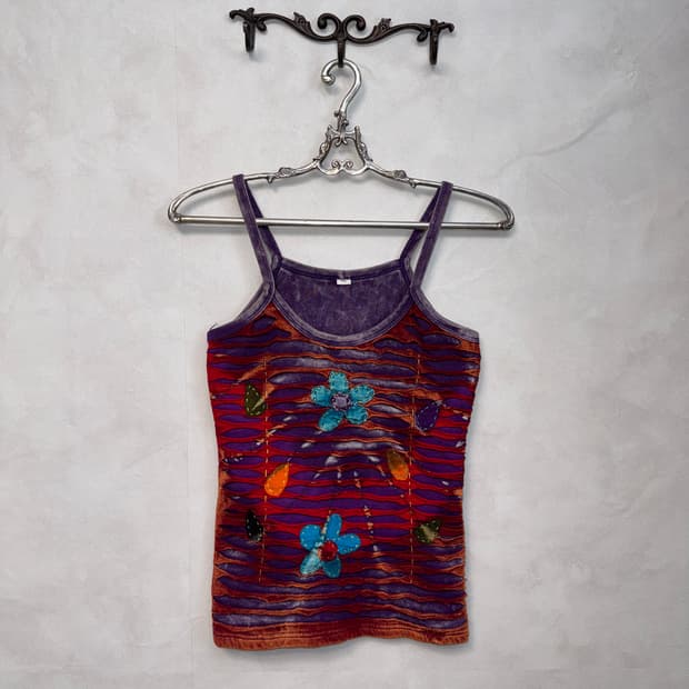 Purple grunge hippie tie dye sleeveless