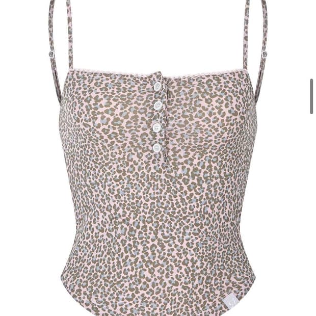 플리즈노팔로우 리리 레오파드 레이스 탑 (pink)