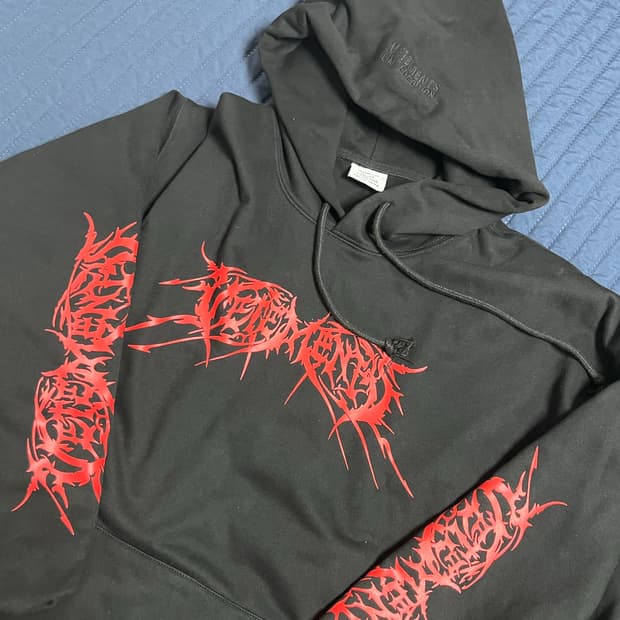 M베트멍 메탈로고 프린트 후드 급처