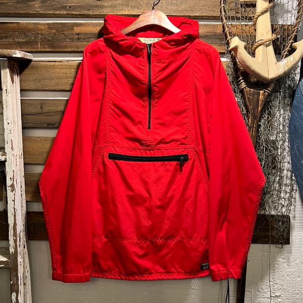 [M]80s 엘엘빈 USA Made 레드 나일론 하키팀 마운틴 아노락자켓