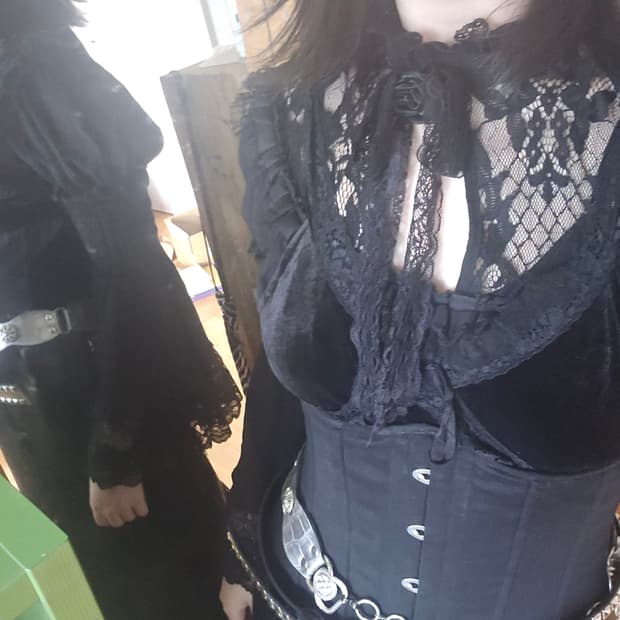 다크 인 러브 고스로리타 블라우스 원피스 고딕 공겜여주 지뢰계  빈티지