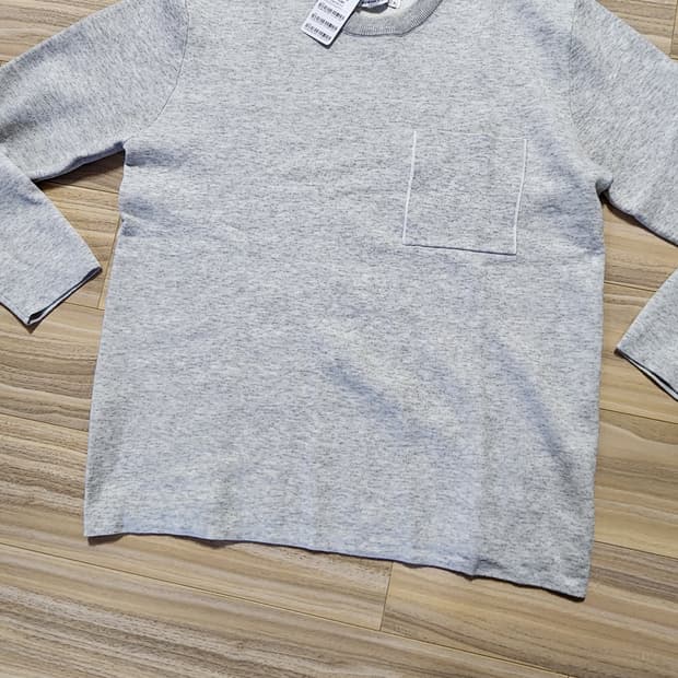 행텐라운드니트티셔츠그레이xl