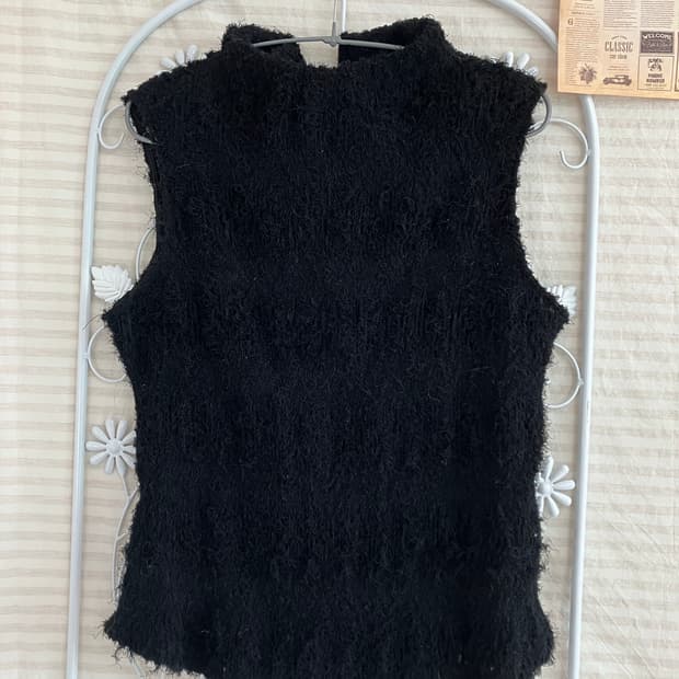 빈티지 블랙 브러시 폴라 나시 885 y2k 스트릿 모리 갸루 일본빈티지