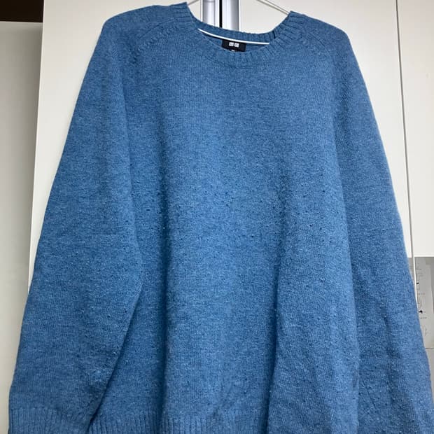 유니클로 램스울니트 블루 XXL