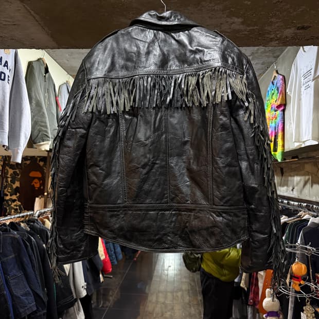 80s Belstaff 벨스타프 웨스턴 프린지 레더 자켓