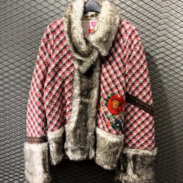 OILILY 퍼 트림 트위드 자켓