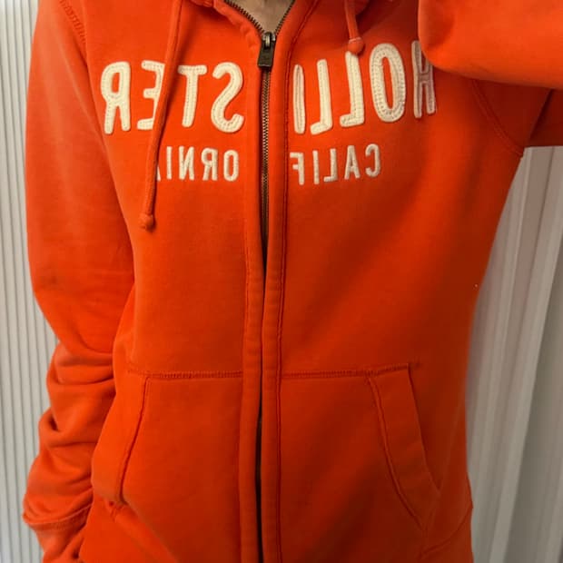 홀리스터 오렌지 후드집업 L