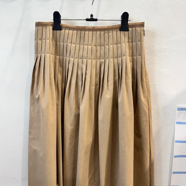 japan vintage 2단 플리츠 스커트