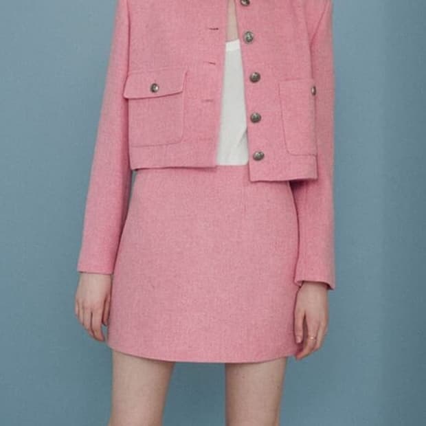 조이그라이슨 핑크 트위드 자켓 1사이즈