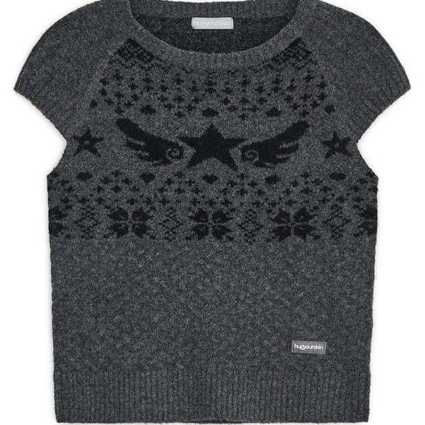 Star-wing knit top (Charcoal)