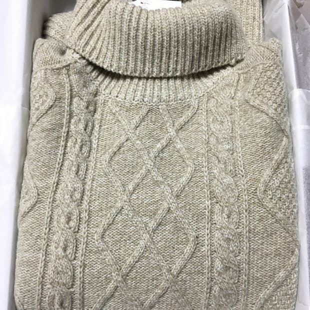 라코스테 케이블 터틀넥 스웨터 니트 