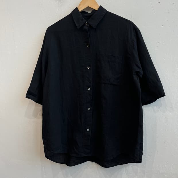 ebure 퓨어린넨 하프 셔츠 우먼즈 Made in JAPAN