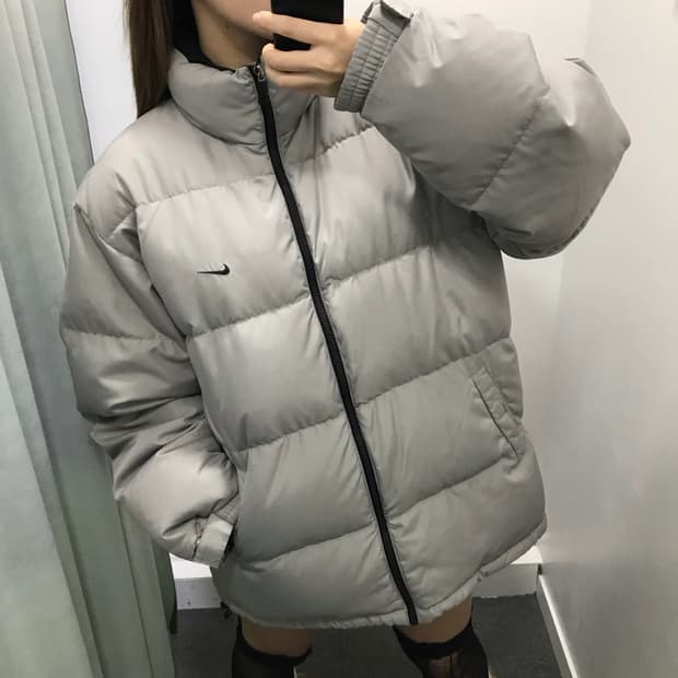 나이키 그레이 패딩