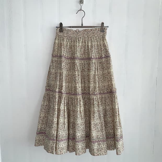 Floral Tiered Midi Skirt