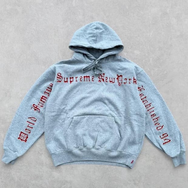 [뉴욕 매장구매] 슈프림 콘트라스트 컷아웃 후드 스웨트셔츠 헤더 그레이