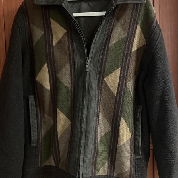 INDIAN 아가일 패턴 캐주얼 울 자켓 95