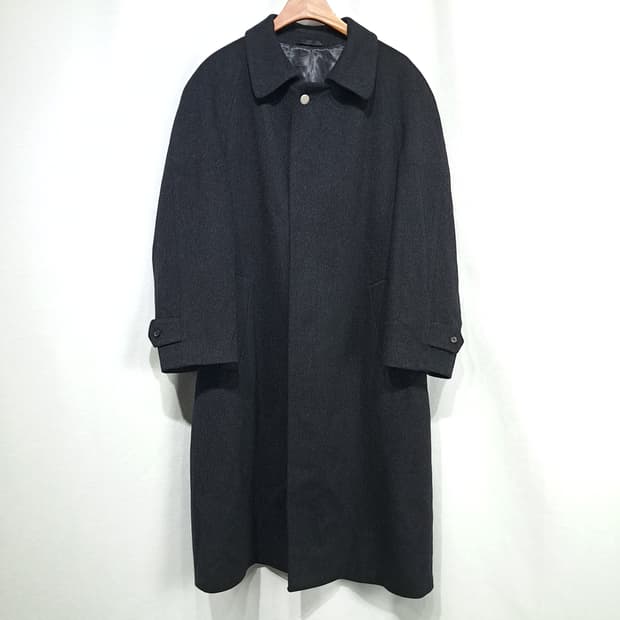 CL286 L 버버리 90s 독일판 울 히든버튼 블랙 코트