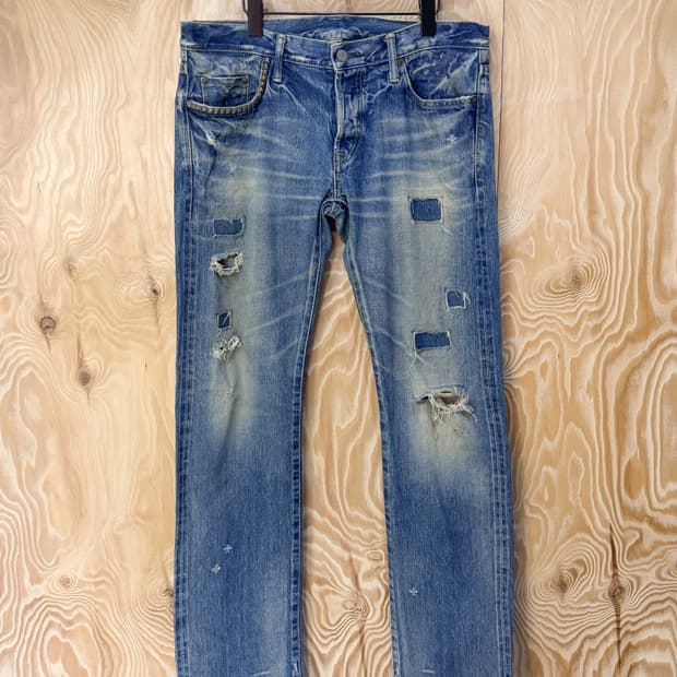 히스테릭 글래머 크러쉬 데님 리페어 팬츠