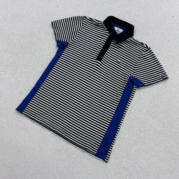 2 라코스테 스트라이프 반팔 카라 티셔츠 0402E