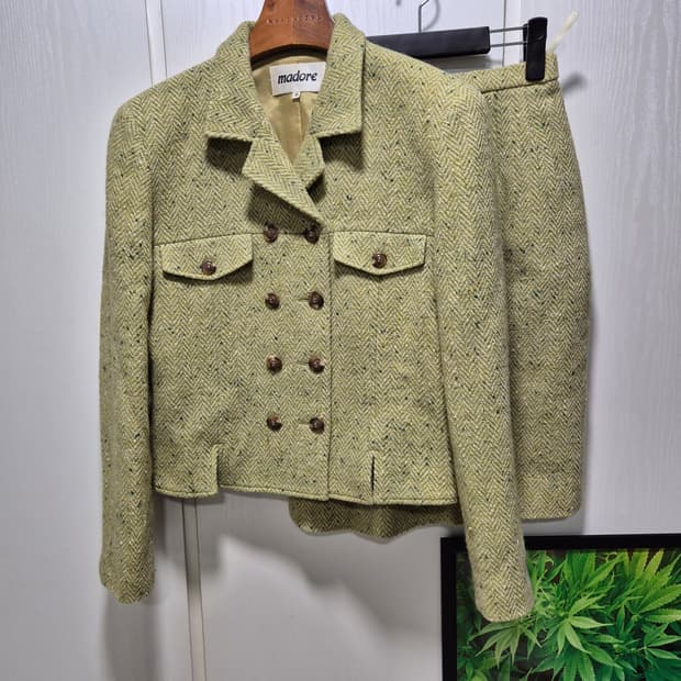 (세일)JPN빈티지.madore 트위드 셋트 올리브