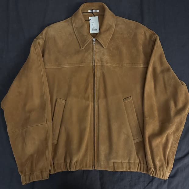 [4] AURALEE 오라리 램 스웨이드 집 블루종