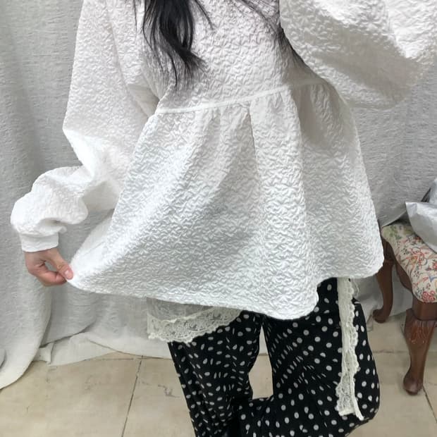 back ribbon tie blouse