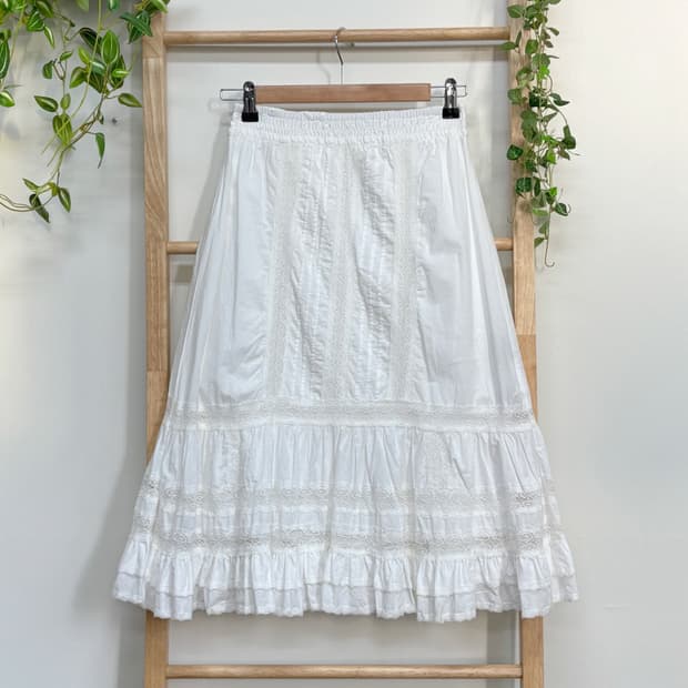 JPN/ 레이스 캉캉 화이트 스커트 모리걸치마 모리걸스커트 레이어드원피스