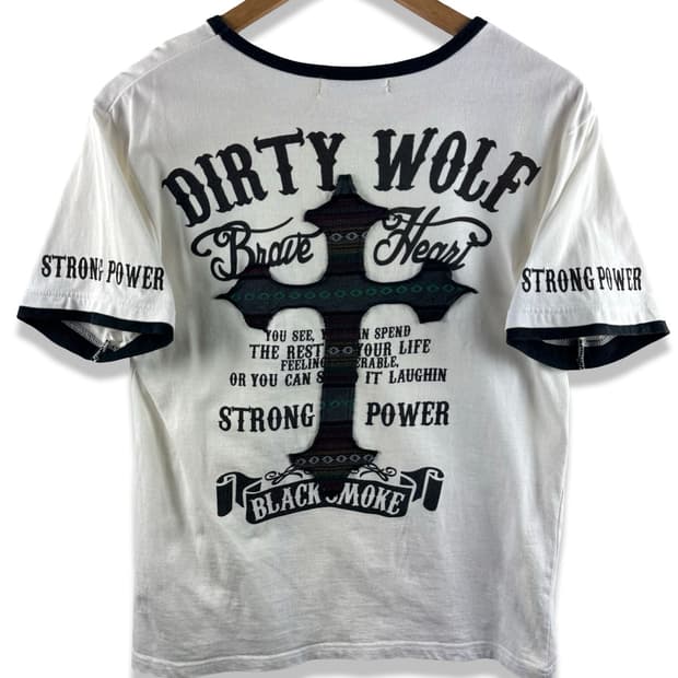 JPN Y2K 크로스 링거티셔츠2734