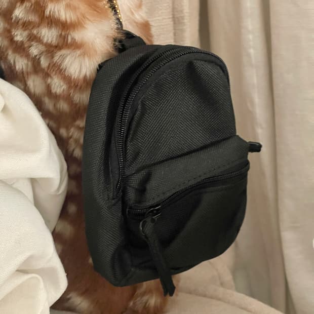 무인양품 무지 발수 미니 륙색 백팩 파우치 키링 핑크 블랙 두개 일괄