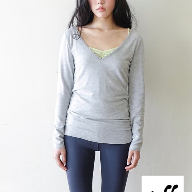 샵페어리 아이리스 롱 탑 멜란지 그레이