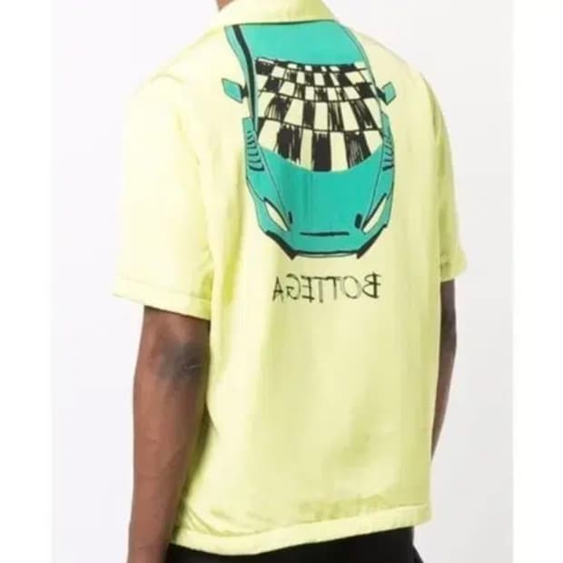 보테가 베네타 카 프린팅 리버서블 반팔 셔츠 옐로