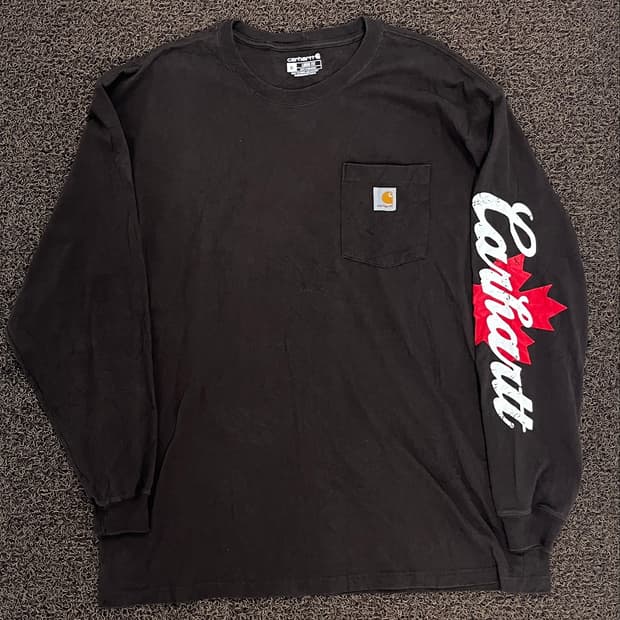 칼하트 긴팔 티셔츠 브라운(XL)