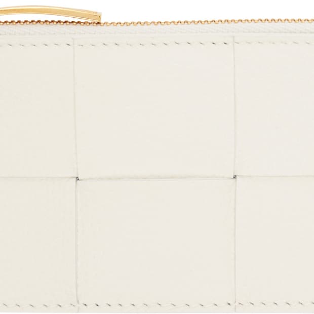 보테가베네타 화이트 지퍼 카드 케이스