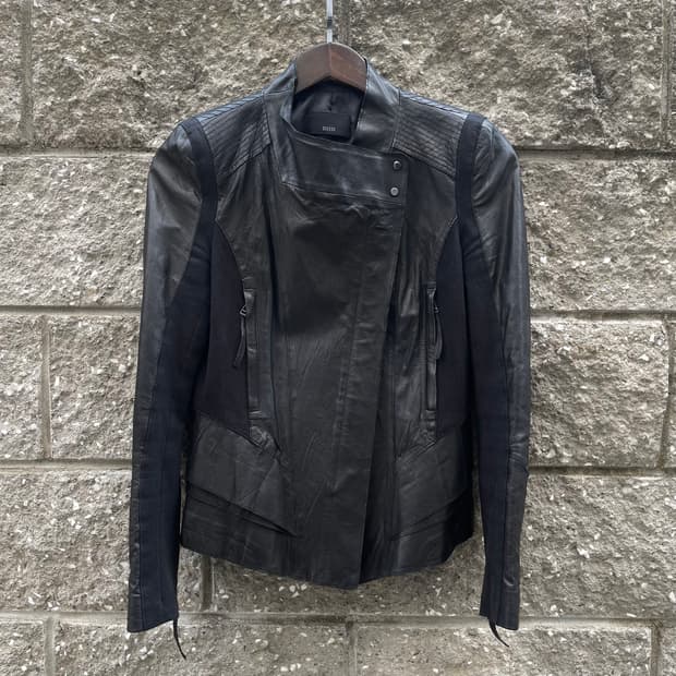 [M] DECO 비대칭 양가죽 여성 지켓