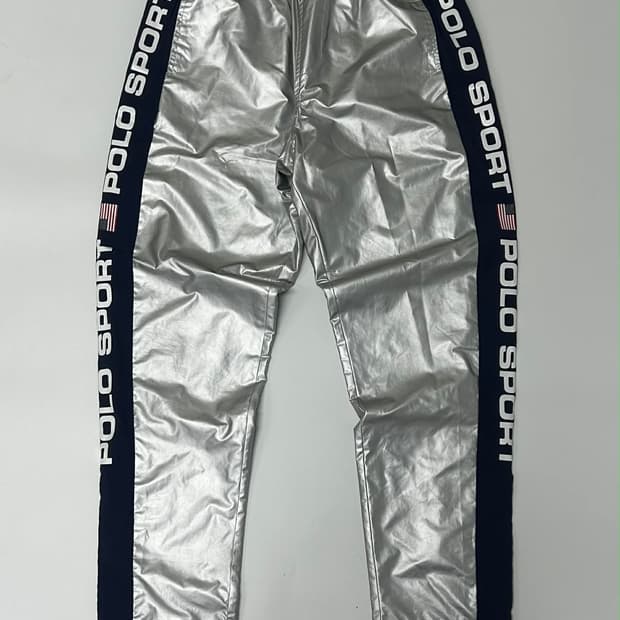 [S] 폴로 스포츠 90s 드로우백 한정판 테이프 팬츠 레터링 풀업