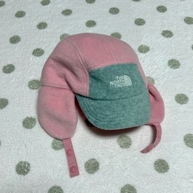 노스페이스 이어플랩 핑크캡 키즈