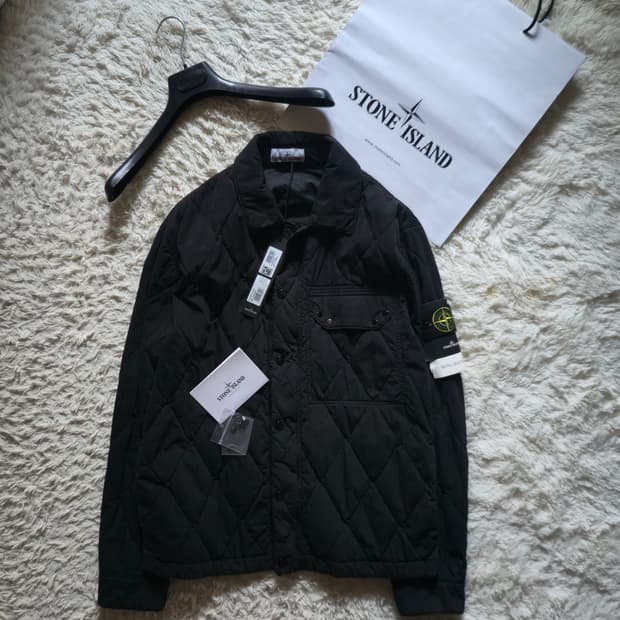 (m) 스톤아일랜드 24fw 50fili 퀼팅 자켓 블랙