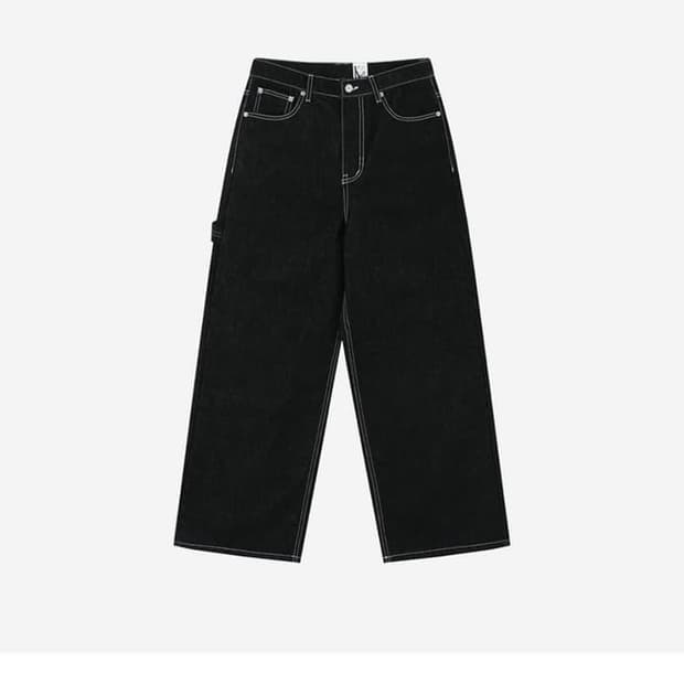 카시코 자수 논페이드 데님 블랙 S